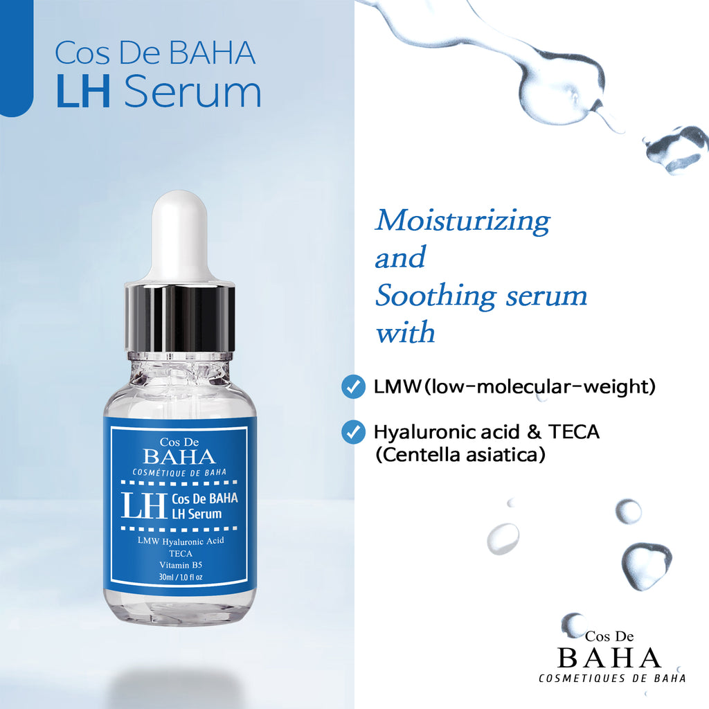 Low Molecular Hyaluronic Acid Serum, Hydrating & Volumizing Face Serum, Moisture Boost for All Skin Types, Fragrance-Free Formula 30ml / 1.0 Fl Oz