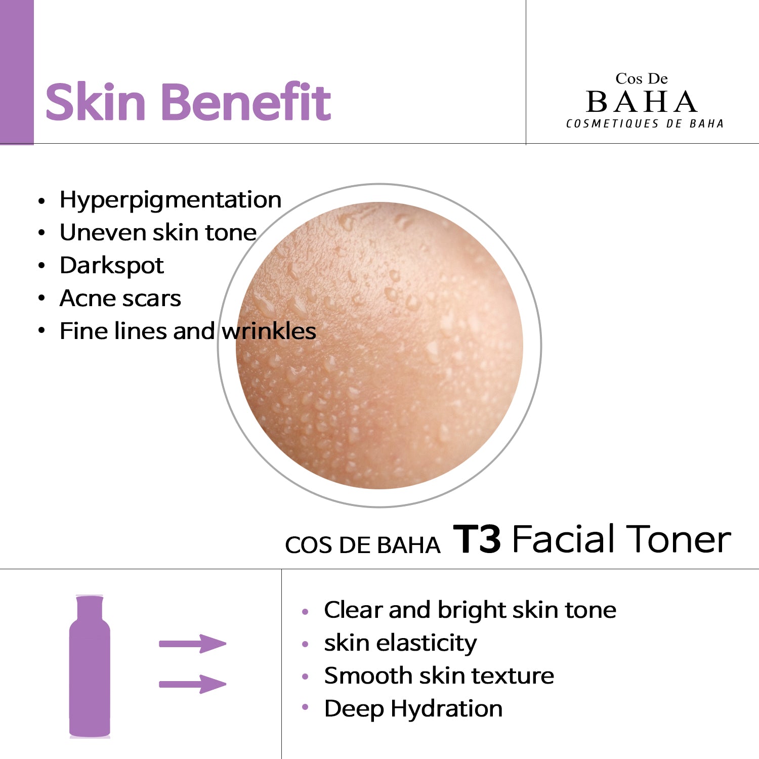 [T3] Tranexamic Acid 3% LMW Hyaluronic Acid Facial Toner - Reduces hyperpigmentation, Improves skin tone, Soothes and moisturizes, Provides deep hydration