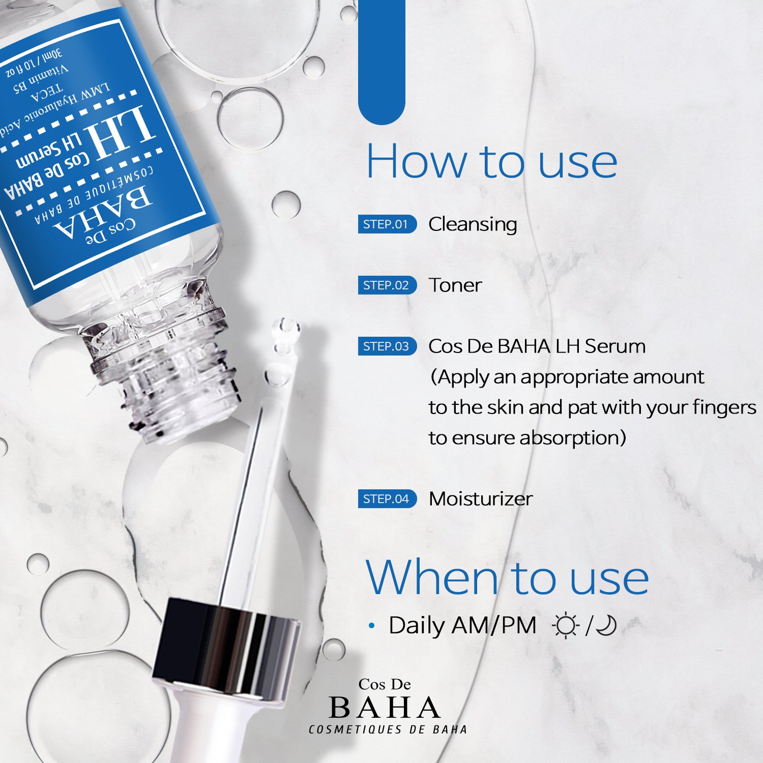 Low Molecular Hyaluronic Acid Serum, Hydrating & Volumizing Face Serum, Moisture Boost for All Skin Types, Fragrance-Free Formula 30ml / 1.0 Fl Oz