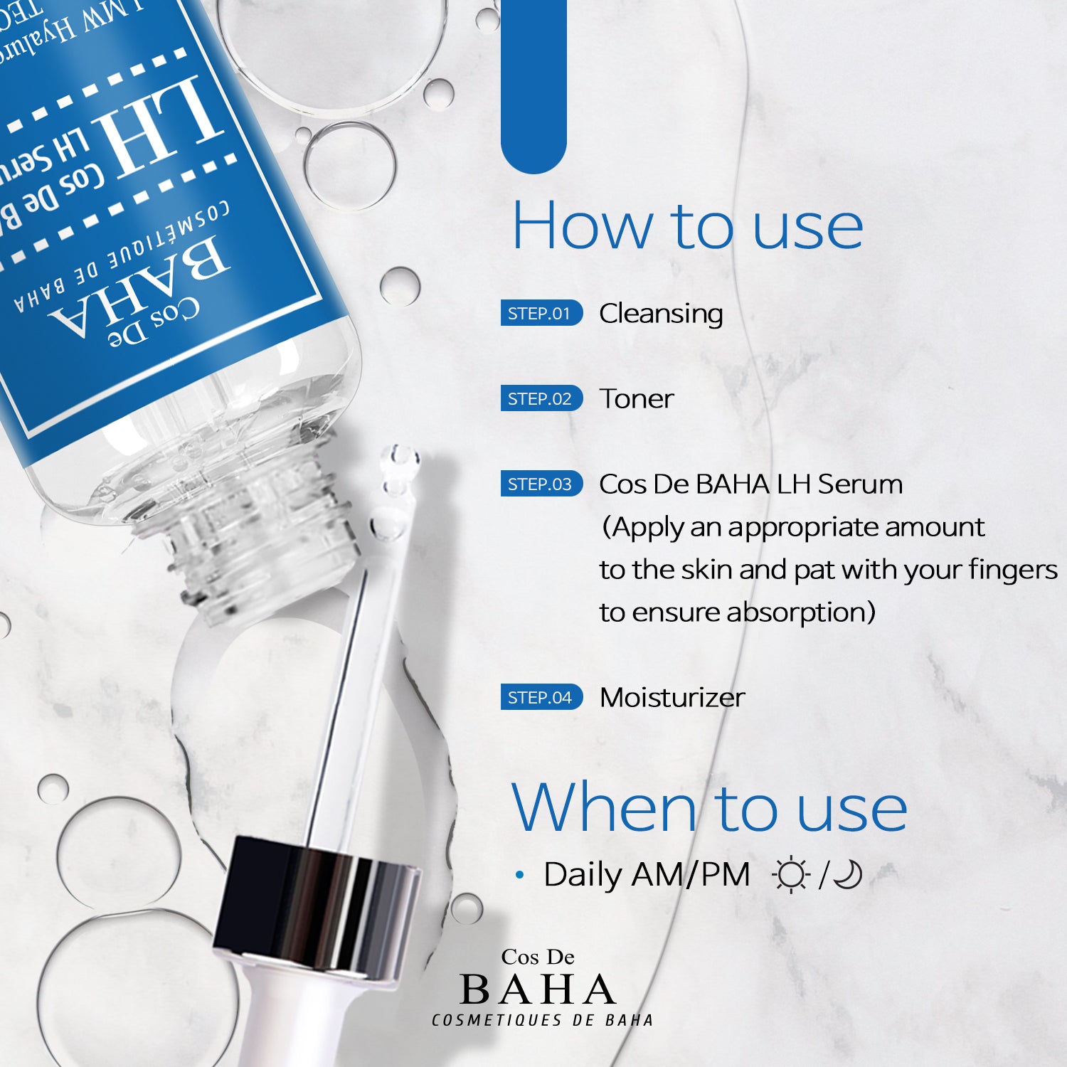 [LH60] Low Molecular Hyaluronic Acid Serum, Hydrating & Volumizing Face Serum, Moisture Boost for All Skin Types, Fragrance-Free Formula