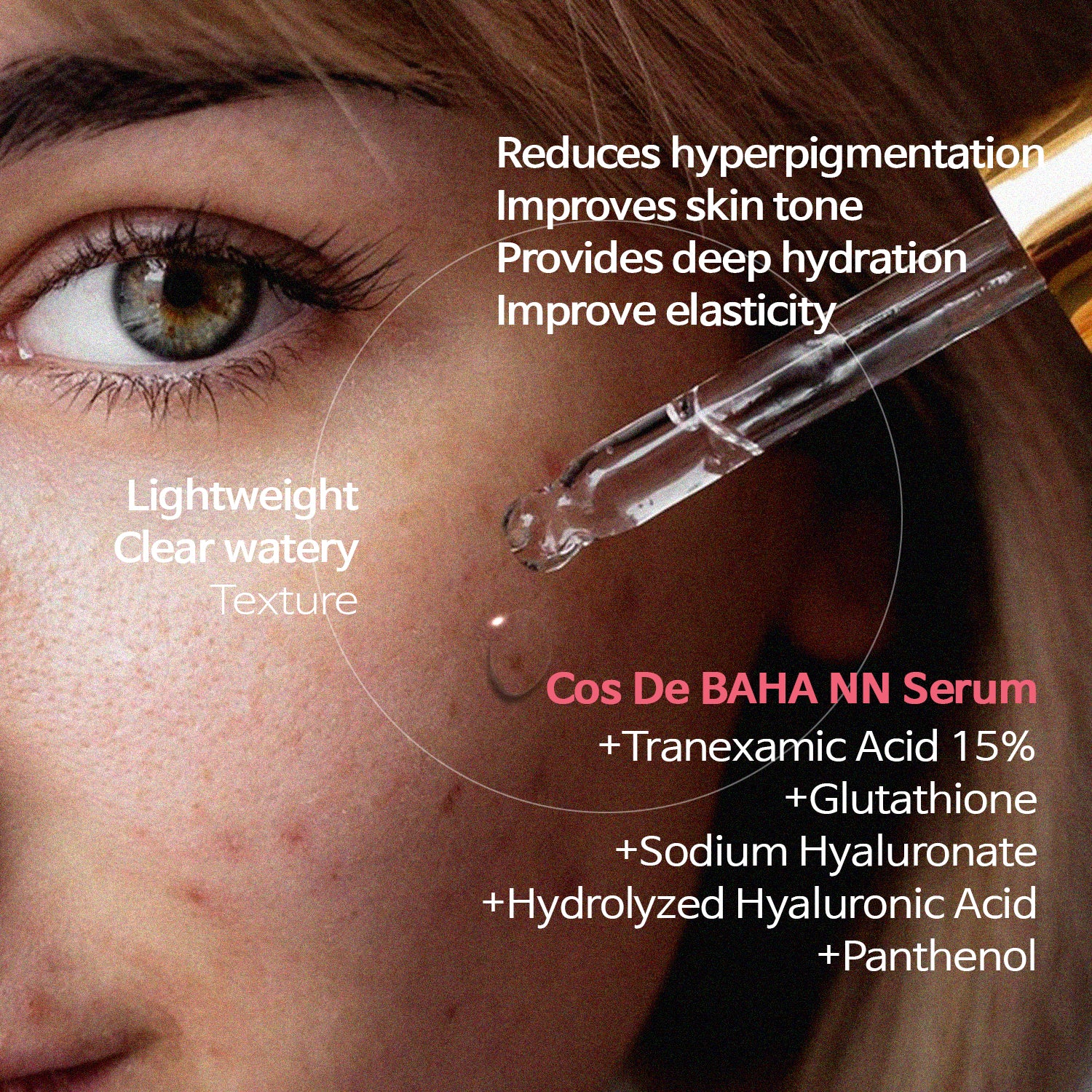 [T15] Tranexamic Acid 15% Glutathione Hyaluronic Acid Serum - Reduces hyperpigmentation, Reduces hyperpigmentation, Antioxidant effects, Enhances skin elasticity