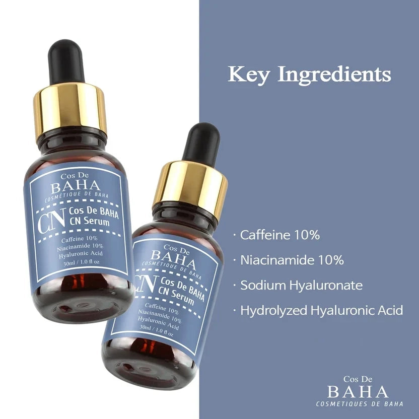 [CN] 10% Caffeine 10% Niacinamide Hyaluronic Acid Face Serum - Energizing & Refining Hydrating Facial Serum for All Skin Types