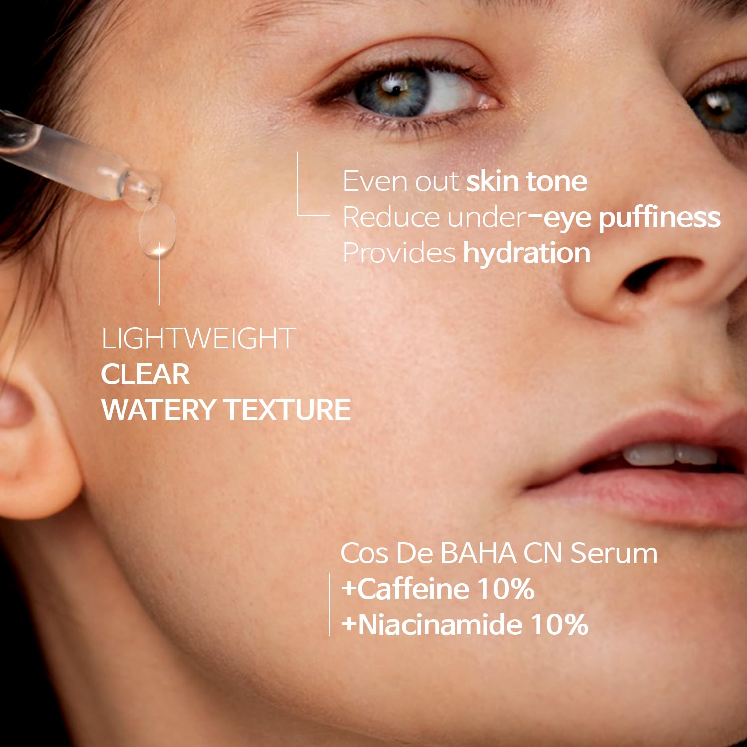 [CN] 10% Caffeine 10% Niacinamide Hyaluronic Acid Face Serum - Energizing & Refining Hydrating Facial Serum for All Skin Types