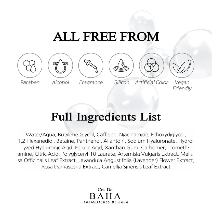 [CN] 10% Caffeine 10% Niacinamide Hyaluronic Acid Face Serum - Energizing & Refining Hydrating Facial Serum for All Skin Types