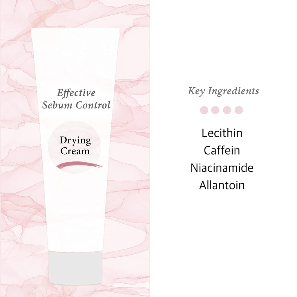 Cos De BAHA Drying Cream for Face Sebum Control Oily Skin Moisturizer with Hydrogenated Lecithin + Niacinamide 5% - Silicon Free, Alcohol Free, Facial Skin Conditioning 45ml, 1.5 fl oz.