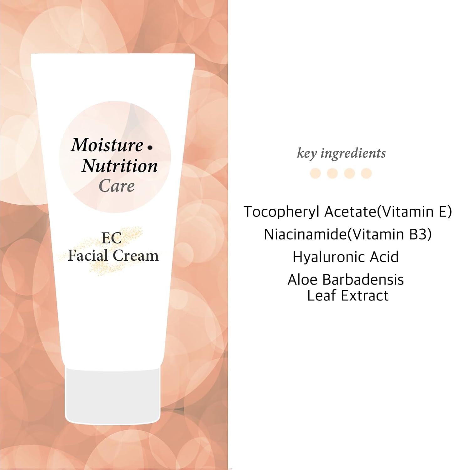 Vitamin E 5% Cream - Soothing Face Moisturizer for Dry Sensitive Skin - Hydrating Facial Cream with Niacinamide and Hyaluronic Acid 120ml, 4.0 fl oz.