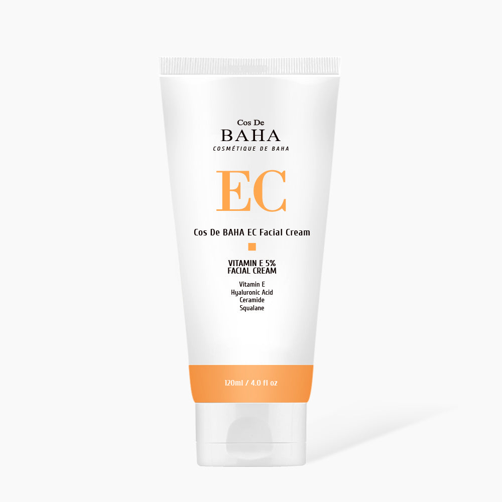 [EC120] Vitamin E 5% Hyaluronic Acid Niacinamide Facial Cream - Soothing Face Moisturizer for Dry Sensitive Skin - Hydrating Facial Cream with Niacinamide and Hyaluronic Acid