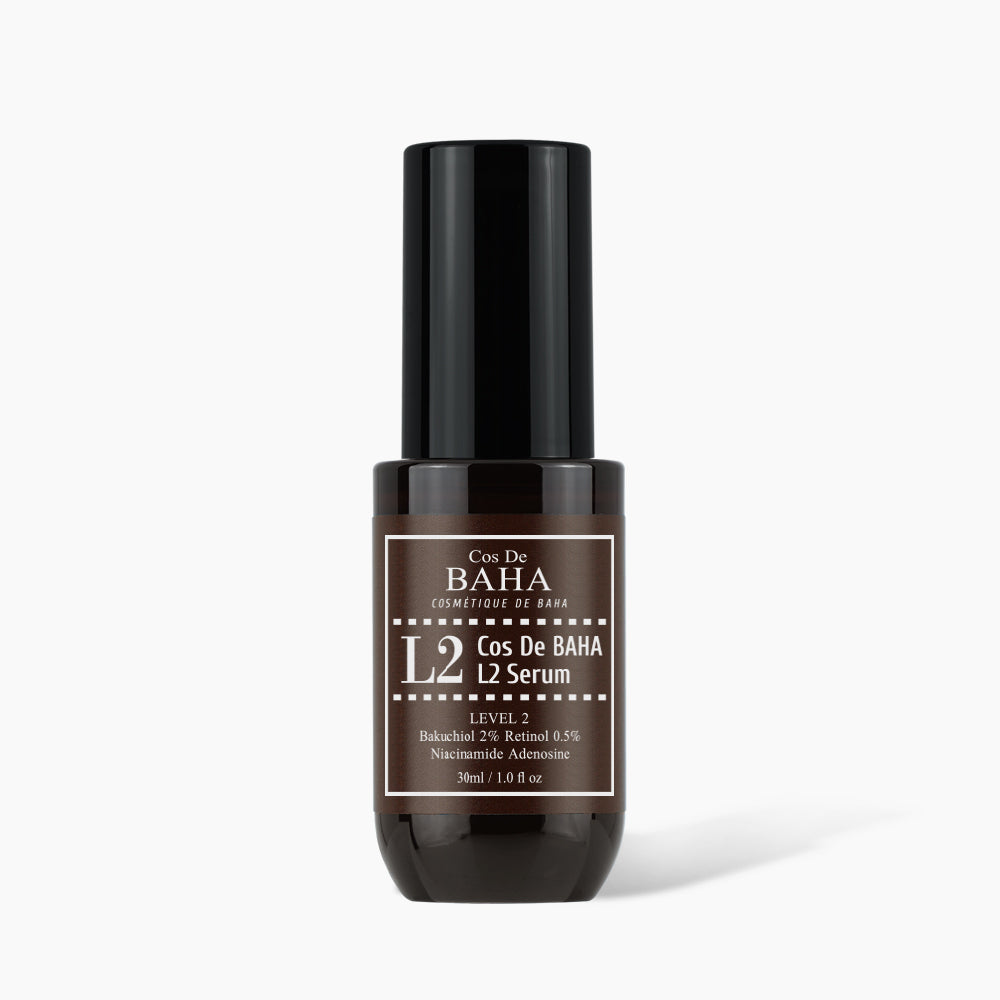 [L2] Bakuchiol 2% Retinol 0.5% Niacinamide Vitamin E Serum with Niacinamide & Hyaluronic Acid - Hydrating Anti-Wrinkle Formula for Face - Plant Based Skincare for All Skin Types