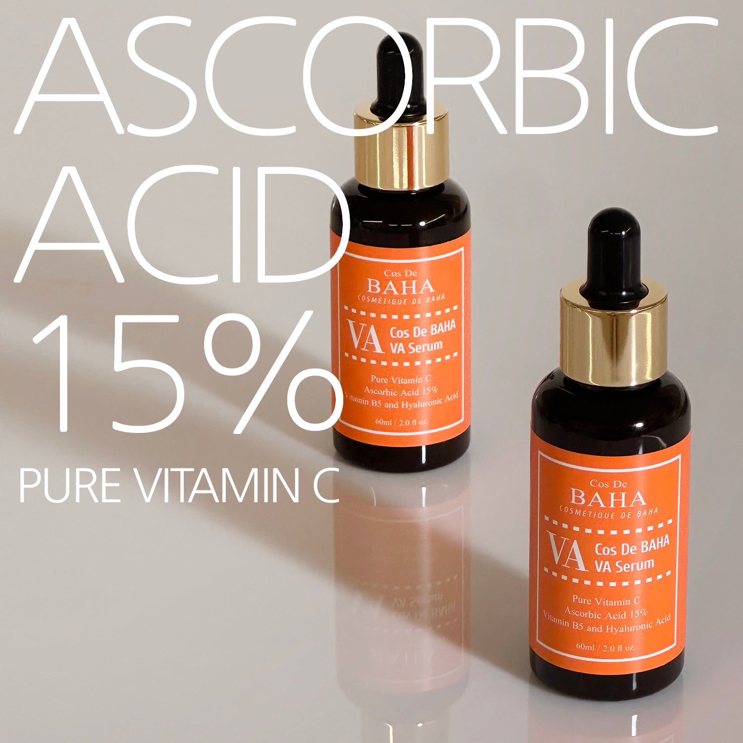 [VA60] Vitamin C 15% Arbutin 2% B5 Hyaluronic Acid Serum for Face -Powerful antioxidant, Enhances skin elasticityReduces wrinkles